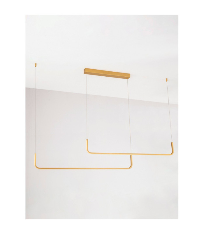 Strita Bar Pendant Ceiling Light Brass Gold Triac Dimmable LED 40W 2856lm 3000K-3