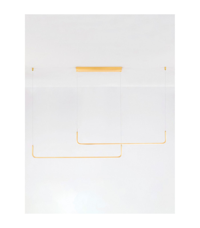 Strita Bar Pendant Ceiling Light Brass Gold Triac Dimmable LED 40W 2856lm 3000K-4