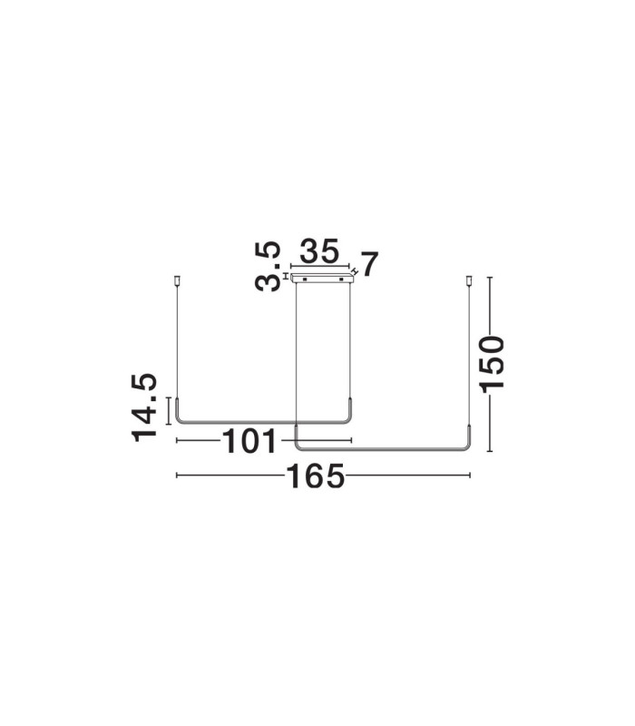 Strita Bar Pendant Ceiling Light Sandy Black Triac Dimmable LED 42W 1849lm 3200K-6