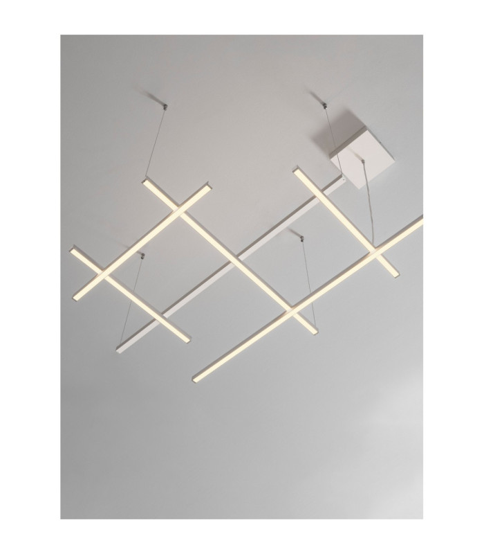 Pace Bar Pendant Ceiling Light Sandy White Triac Dimmable LED 83W 4847lm 3000K-6