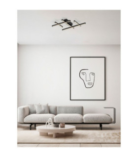 Pace Integrated LED Semi Flush Ceiling Light Sandy Black Triac Dimmable LED 42W 2373lm 3000K-2