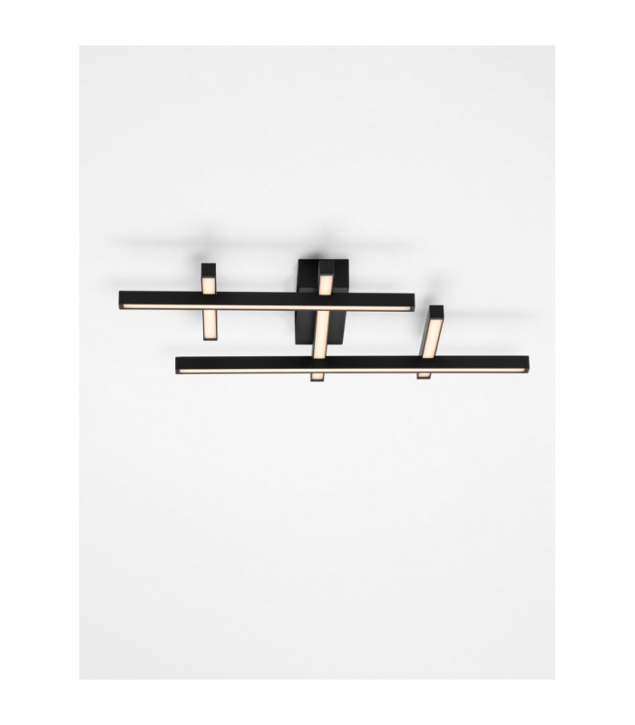 Pace Integrated LED Semi Flush Ceiling Light Sandy Black Triac Dimmable LED 42W 2373lm 3000K-4