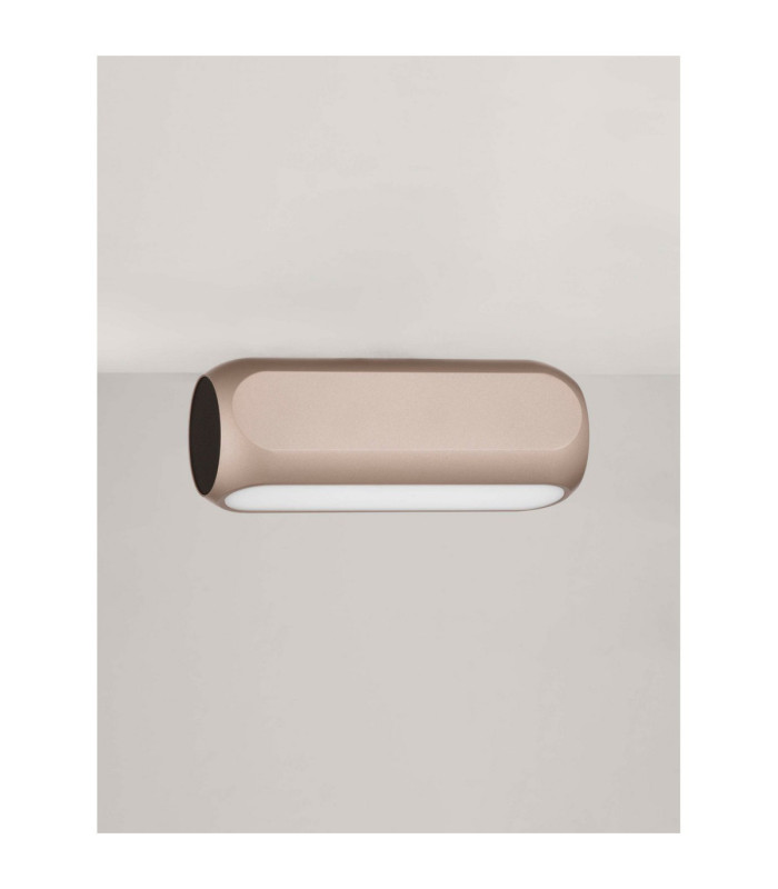 Elli Integrated LED Semi Flush Ceiling Light Champagne Gold Matt Black Triac Dimmable LED 11W 475lm 3000K-3