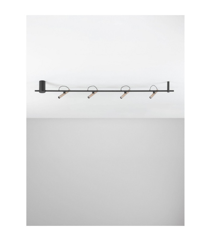 Prato Ceiling Spotlight Bar Champagne Gold Black Triac Dimmable LED 22W 1112lm 3000K-3