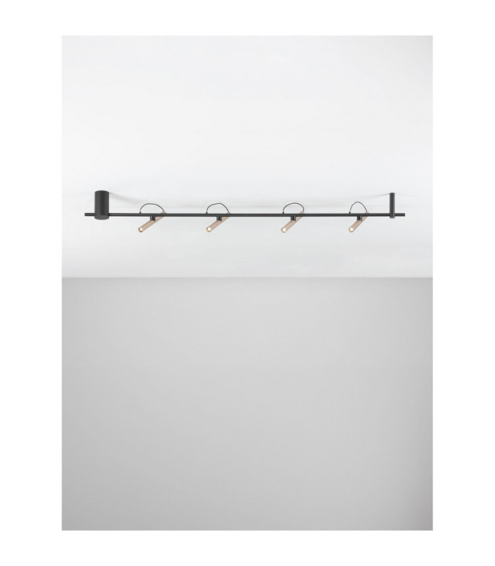 Prato Ceiling Spotlight Bar Champagne Gold Black Triac Dimmable LED 22W 1112lm 3000K-4