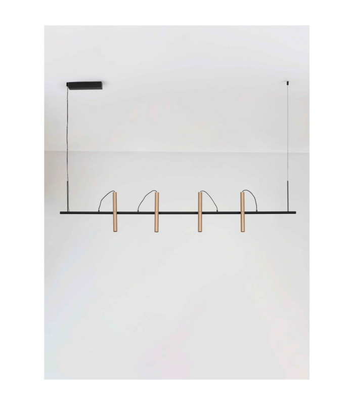 Prato Bar Pendant Ceiling Light Champagne Gold Black Triac Dimmable LED 22W 1112lm 3000K Magnetic-3