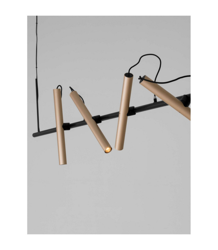 Prato Bar Pendant Ceiling Light Champagne Gold Black Triac Dimmable LED 22W 1112lm 3000K Magnetic-5