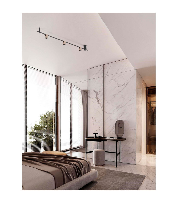 Sirmos Ceiling Spotlight Bar Champagne Gold Sandy Black Triac Dimmable LED 21W 1561lm 3000K-2