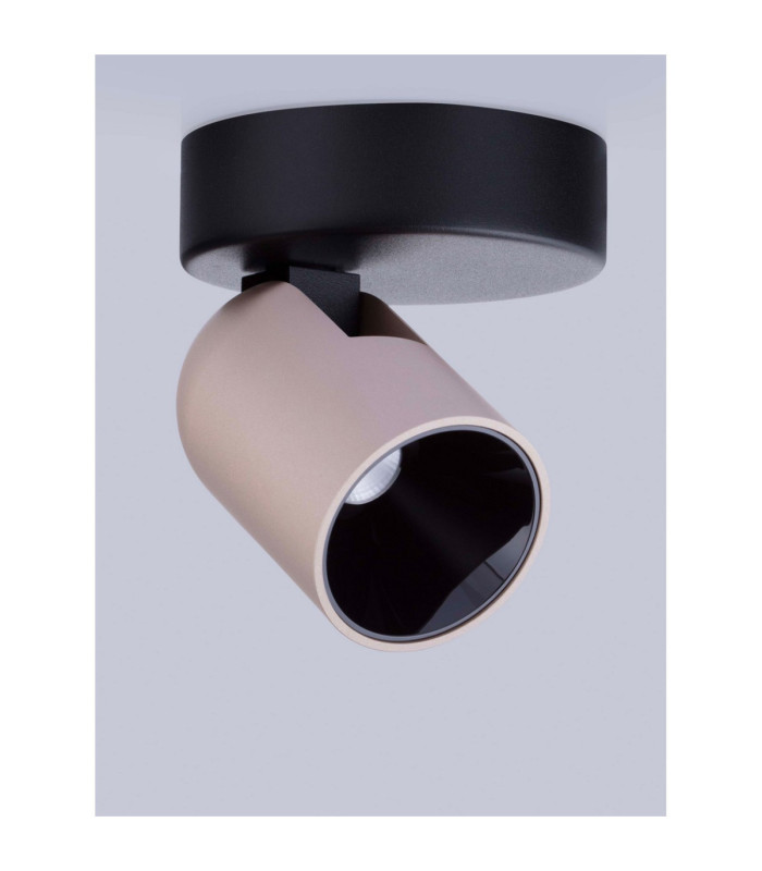 Sirmos Single Spotlight Champagne Gold Sandy Black Triac Dimmable LED 8W 582lm 3000K-3
