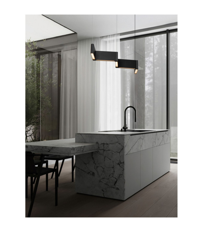 Flusso Bar Pendant Ceiling Light Sandy Black LED 43W 1290lm 3000K-2