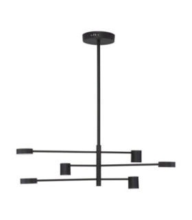 Nordik Multi Arm Pendant Ceiling Light Black Triac Dimmable LED 28W 1200lm 3000K-1