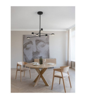Nordik Multi Arm Pendant Ceiling Light Black Triac Dimmable LED 28W 1200lm 3000K-2