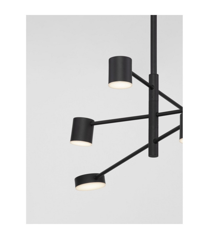 Nordik Multi Arm Pendant Ceiling Light Black Triac Dimmable LED 28W 1200lm 3000K-3