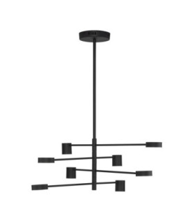 Nordik Multi Arm Pendant Ceiling Light Black Triac Dimmable LED 40W 1680lm 3000K-1