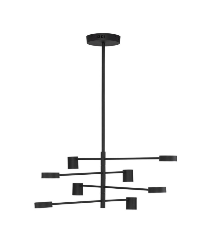 Nordik Multi Arm Pendant Ceiling Light Black Triac Dimmable LED 40W 1680lm 3000K-1
