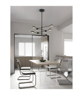 Nordik Multi Arm Pendant Ceiling Light Black Triac Dimmable LED 40W 1680lm 3000K-2