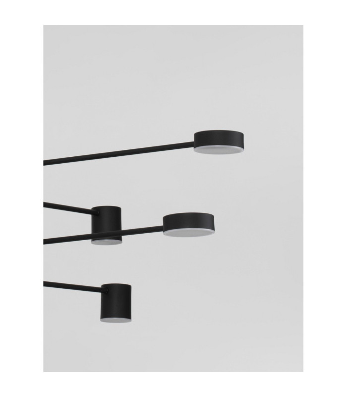 Nordik Multi Arm Pendant Ceiling Light Black Triac Dimmable LED 40W 1680lm 3000K-4