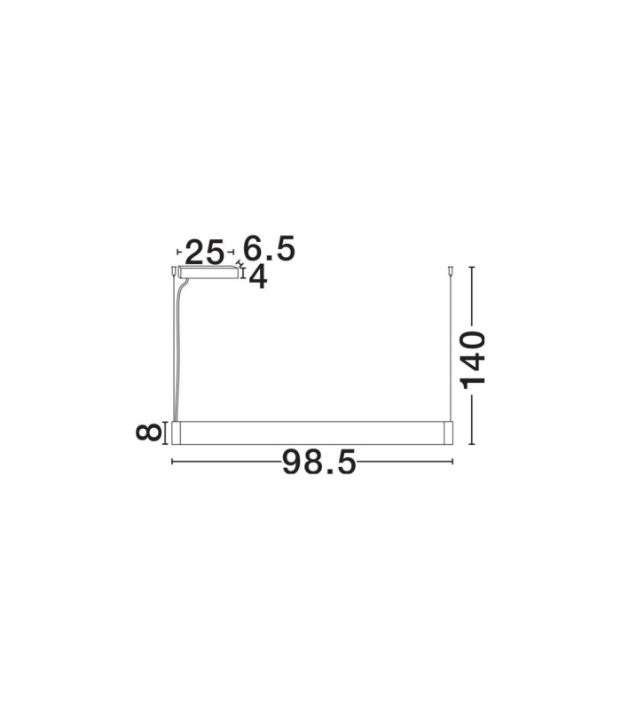 Glaze Bar Pendant Ceiling Light Sandy Black Triac Dimmable LED 32W 2172lm 3000K-7