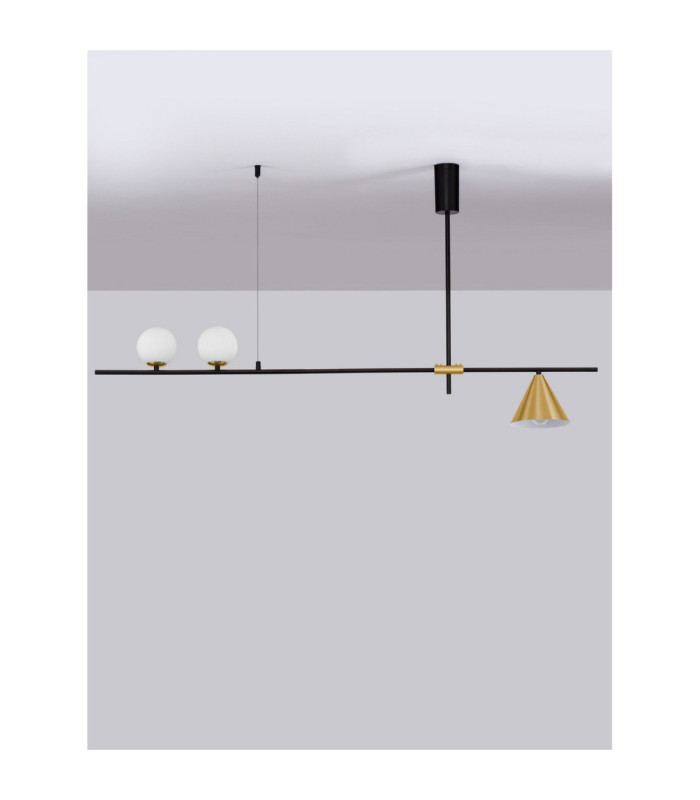 Sway Bar Pendant Ceiling Light Sandy Black Brass Gold LED G9 2x5W-3