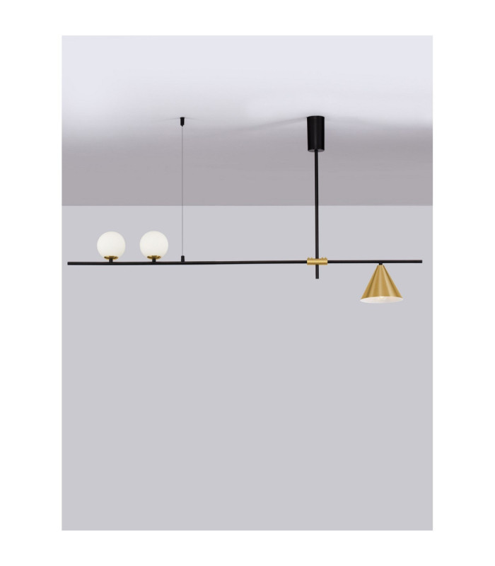Sway Bar Pendant Ceiling Light Sandy Black Brass Gold LED G9 2x5W-4
