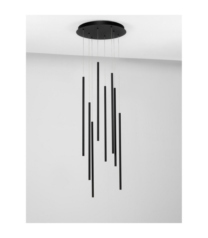 Elettra Cluster Pendant Ceiling Light Sandy Black Triac Dimmable LED 40W 1760lm 3000K-3