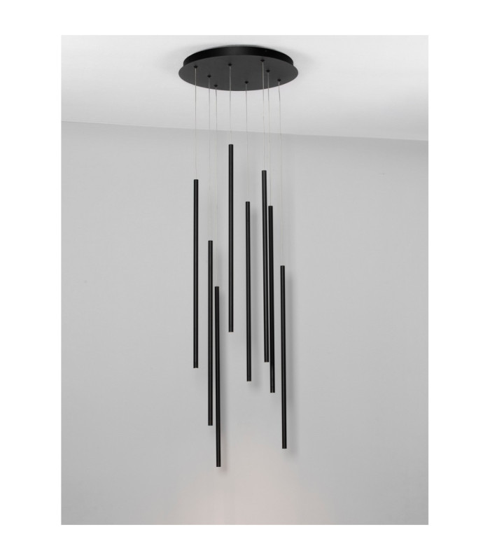 Elettra Cluster Pendant Ceiling Light Sandy Black Triac Dimmable LED 40W 1760lm 3000K-4