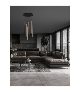 Gratta Cluster Pendant Ceiling Light Sandy Black Triac Dimmable LED 48W 1920lm 3200K-2