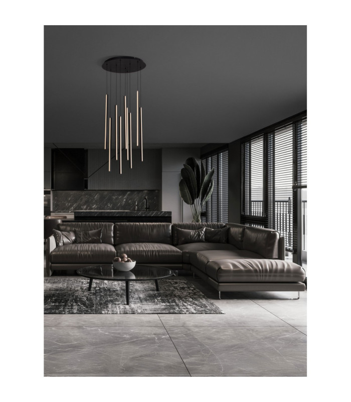 Gratta Cluster Pendant Ceiling Light Sandy Black Triac Dimmable LED 48W 1920lm 3200K-2