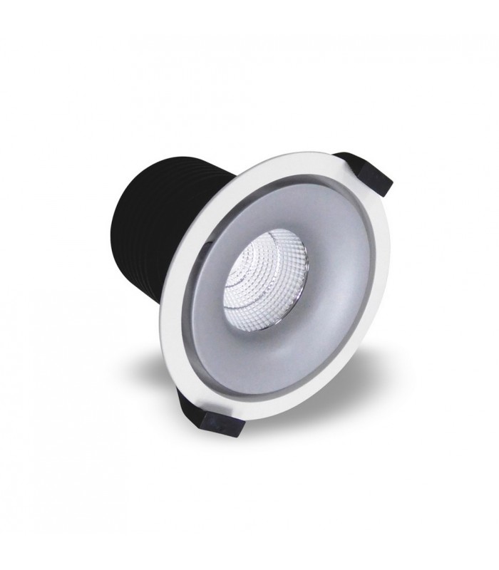 LED Recessed Round Downlight, White/Silver, 40 deg. Beam Angle, 760lm, 3000K, IP20, DRIVER NOT INC. - 4