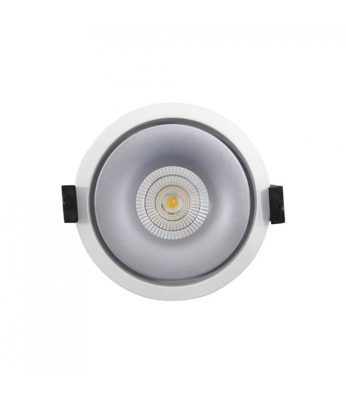 LED Recessed Round Downlight, White/Silver, 40 deg. Beam Angle, 760lm, 3000K, IP20, DRIVER NOT INC. - 5