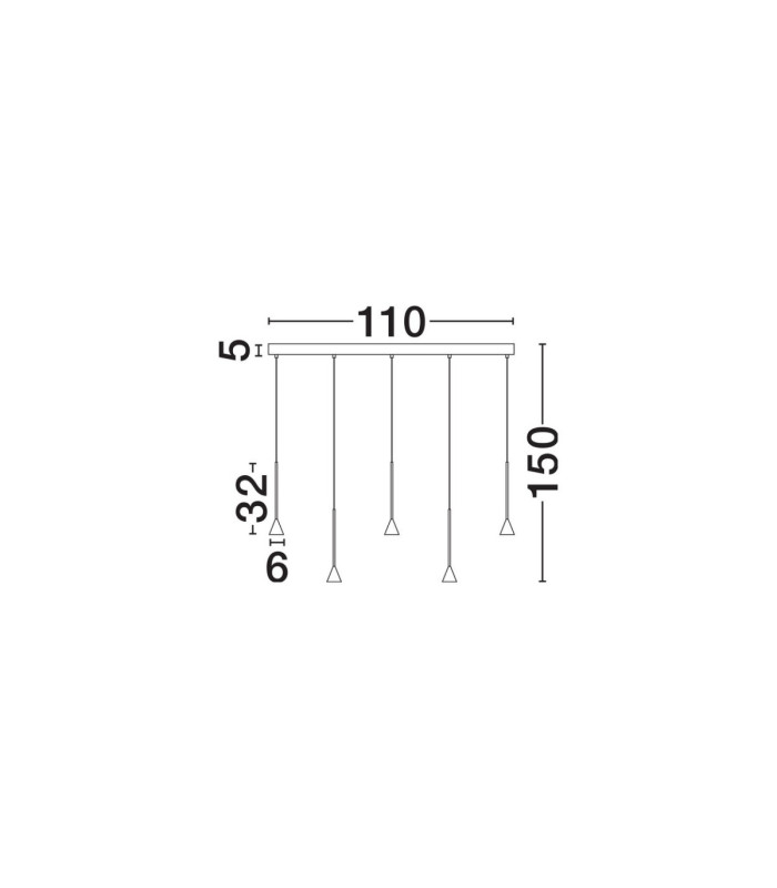 Net Bar Pendant Ceiling Light Black Triac Dimmable LED 27W 1301lm 3000K-5