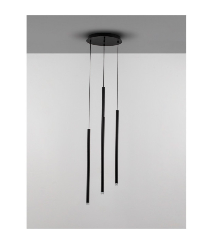 Dandia Cluster Pendant Ceiling Light Black LED 27W 1301lm 3000K-3