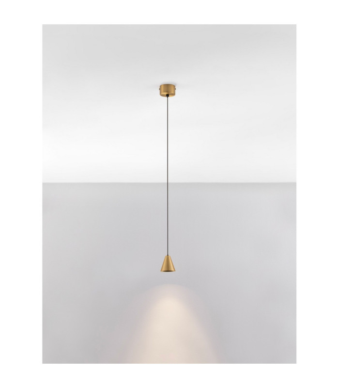Irmos Slim Pendant Ceiling Light Matt Gold LED 5W 371lm 3000K-4
