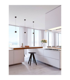 Conga Slim Pendant Ceiling Light Black Chrome LED 13W 922lm 3000K-2
