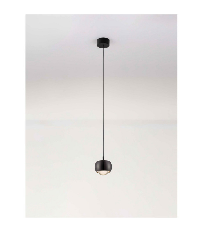 Conga Slim Pendant Ceiling Light Black Chrome LED 13W 922lm 3000K-4