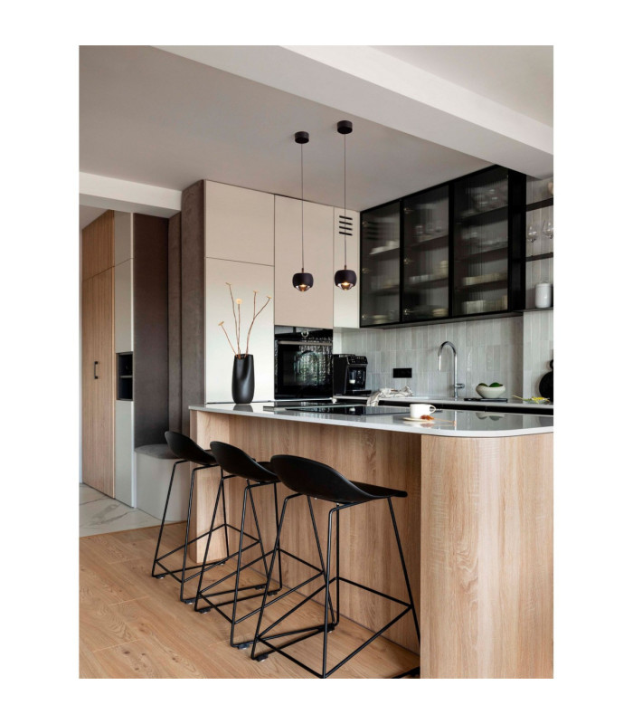 Conga Slim Pendant Ceiling Light Sandy Black LED 13W 922lm 3000K-2