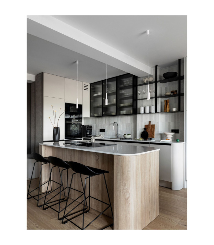 Joy Slim Pendant Ceiling Light Sandy White LED 7W 703lm 3000K-3