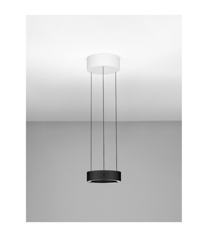Afi Cylindrical Pendant Ceiling Light Black Sensor Dimmable LED 24W 1712lm 3000K-3