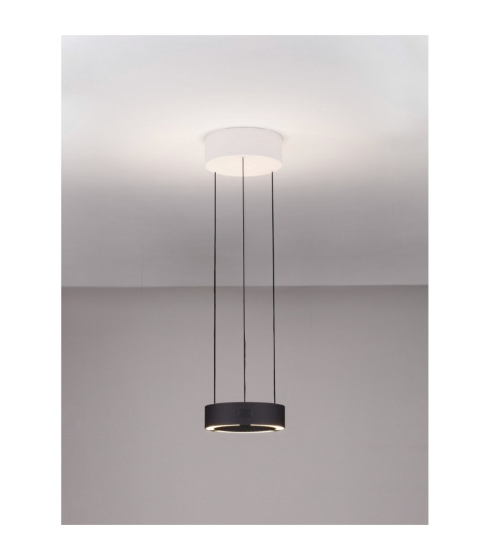 Afi Cylindrical Pendant Ceiling Light Black Sensor Dimmable LED 24W 1712lm 3000K-4