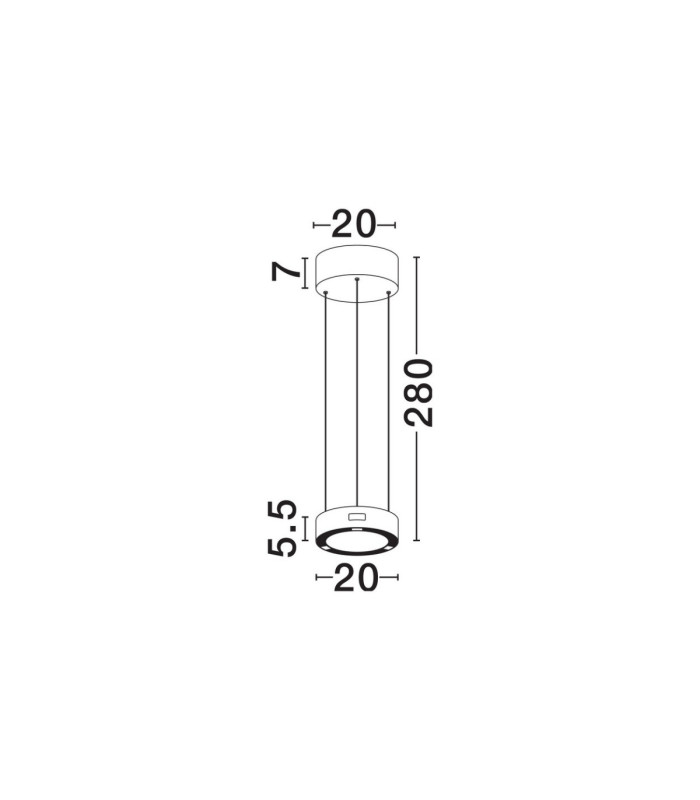Afi Cylindrical Pendant Ceiling Light Black Sensor Dimmable LED 24W 1712lm 3000K-7