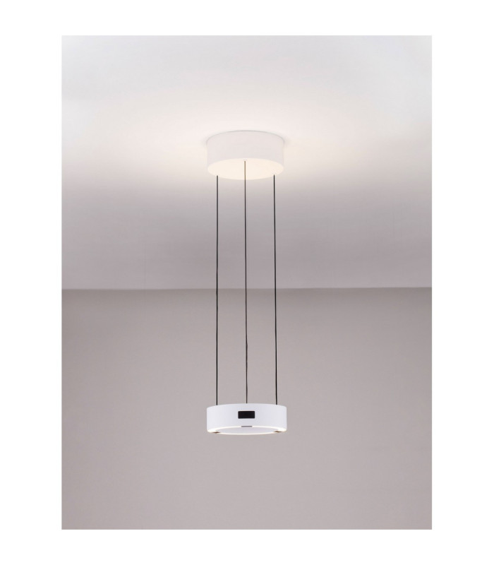 Afi Cylindrical Pendant Ceiling Light White Sensor Dimmable LED 24W 1712lm 3000K-4