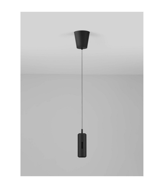 Afi Slim Pendant Ceiling Light Black Sensor Dimmable LED 12W 743lm 3000K-3