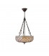 3 Light Large Inverted Ceiling Pendant Dark Bronze, Tiffany glass, E27 - 1