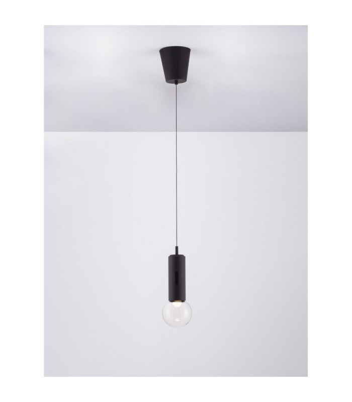 Chronos Slim Pendant Ceiling Light Black Sensor Dimmable LED 11W 763lm 3000K-4