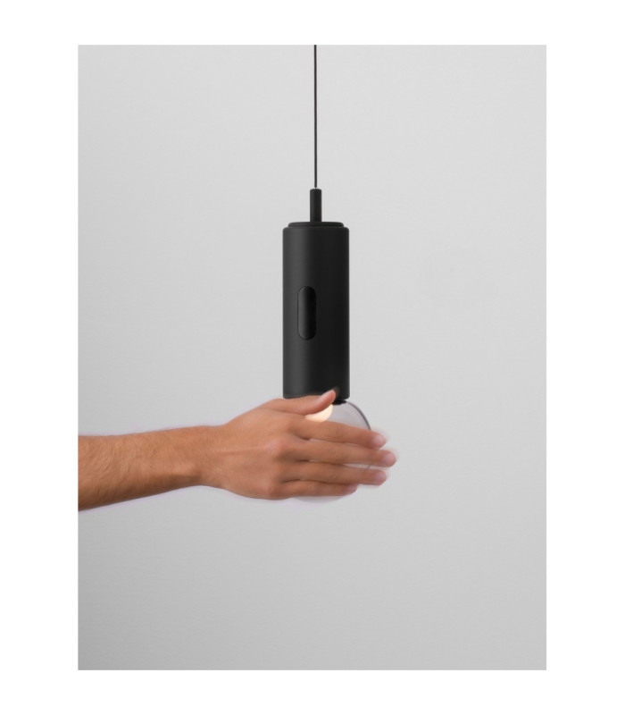 Chronos Slim Pendant Ceiling Light Black Sensor Dimmable LED 11W 763lm 3000K-6