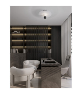 Topio Semi Flush Ceiling Light Sandy Black White LED 11W 908lm 3000K-2