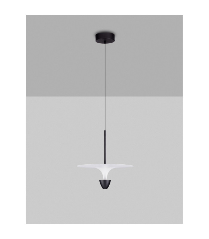 Topio 34cm Pendant Ceiling Light Sandy Black White LED 11W 908lm 3000K-3