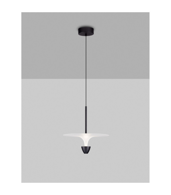 Topio 34cm Pendant Ceiling Light Sandy Black White LED 11W 908lm 3000K-4