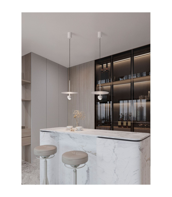 Edem Pendant Ceiling Light Sandy White LED 8W 590lm 3000K-2