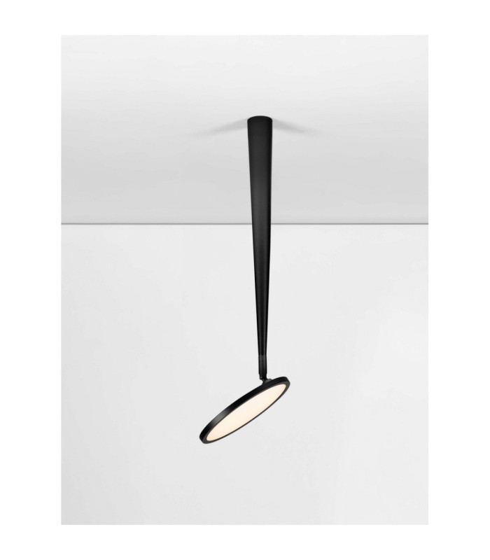 Ekei II 20cm Integrated LED Semi Flush Ceiling Light Sandy Black LED 14W 1085lm 3000K-4